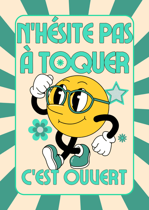 Affiche rétro « Désolé, on est occupés ! »