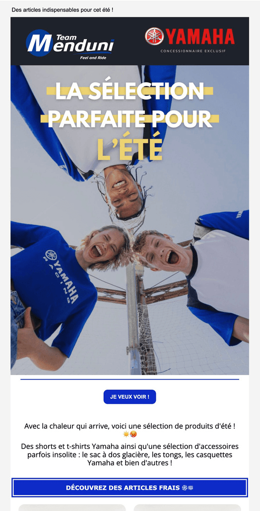Newsletter Yamaha sélection été