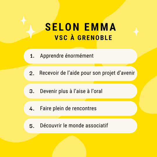 Post Instagram « Selon Emma, VSC à Grenoble »